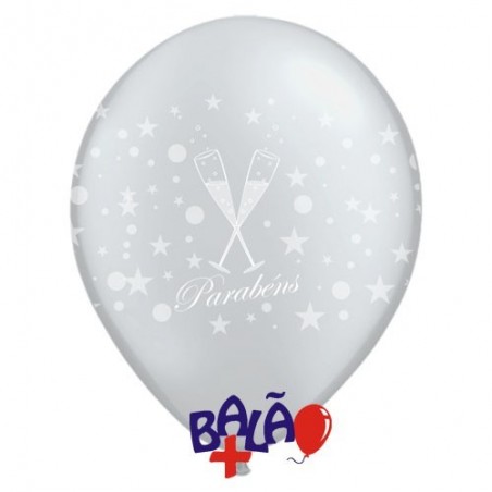 Balão 30cm Flutes Parabéns