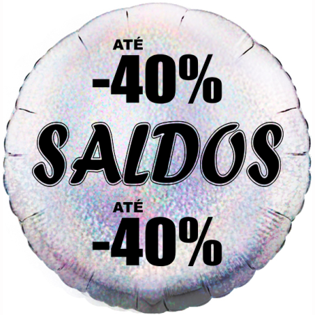 Balão de 45cm Saldos -40% Prateado Holográfico