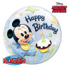56cm Mickey Mouse 1st Birthday Bubble Balloon