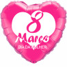 Balão Coração de 45cm 8 de Março Dia da Mulher