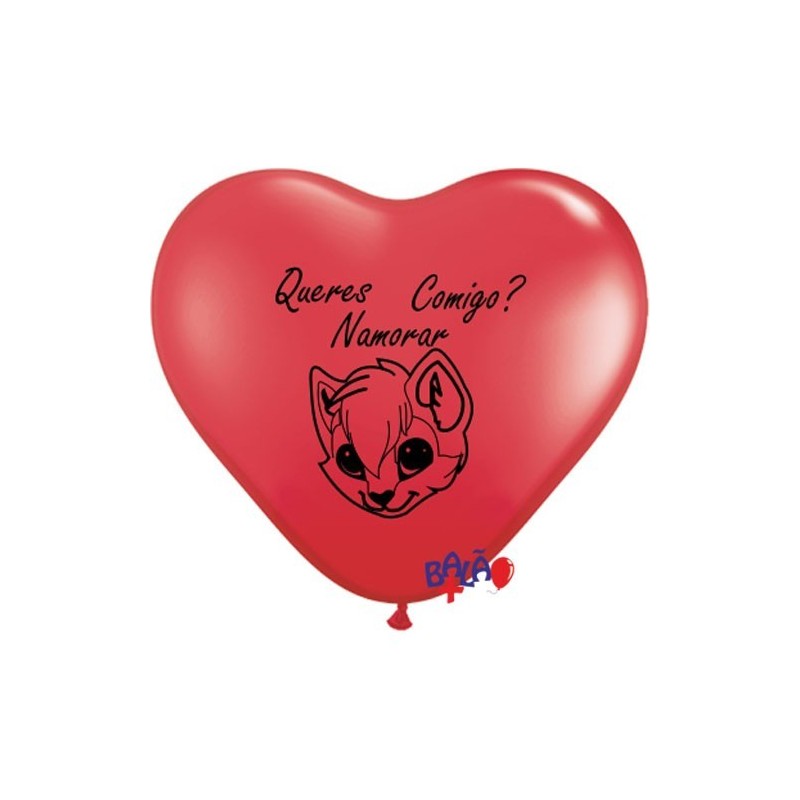 Balão Coração 30cm QNC Gata