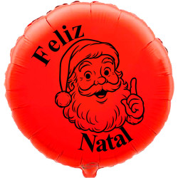 Balão Pai Natal com Feliz Natal de 45cm