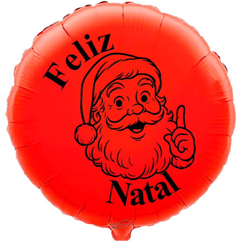 Santa Claus Balloon with Feliz Natal - 18"