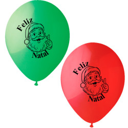Balão Pai Natal com Feliz Natal de 45cm