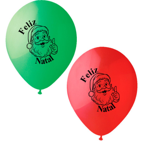 Globo de Papá Noel con Feliz Natal de 30cm