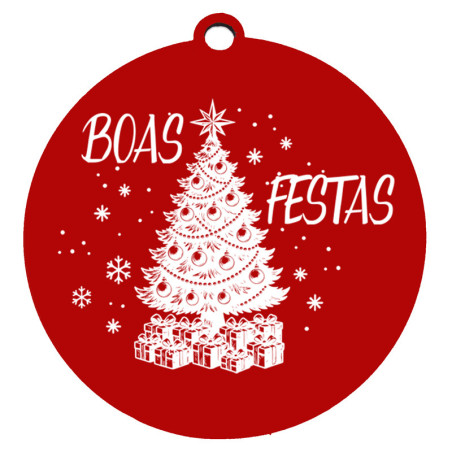 Balloon Weight 17g, Red, Christmas tree with "Boas Festas"