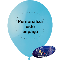 Balão 30cm Azul Bebé Personalizado a 1 cor em 1 Lado