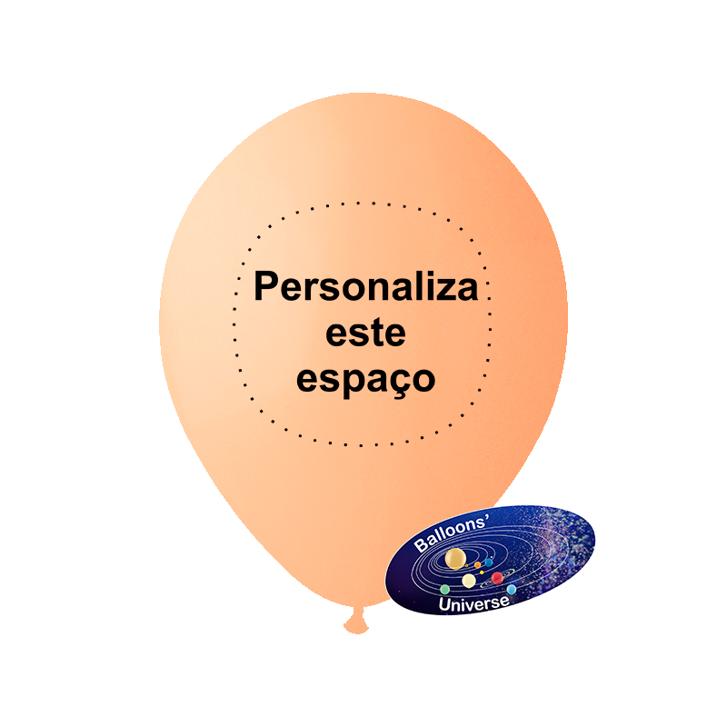 Balão 30cm Pêssego Personalizado a 1 cor em 1 Lado