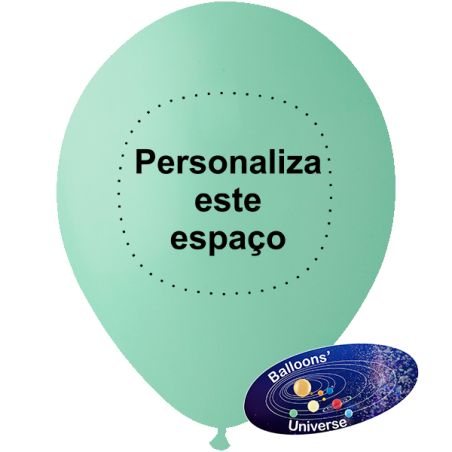 30cm Aqua Green Balloon Custom Print 1 color on 1 side