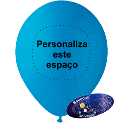 Globo 30cm Azul personalizado en 1 color en 1 lado