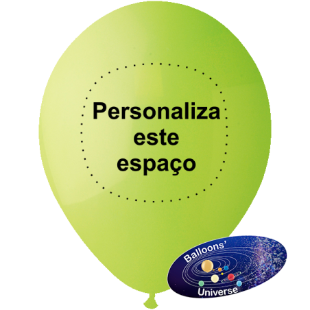 30cm Lime Green Balloon Custom Print 1 color on 1 side