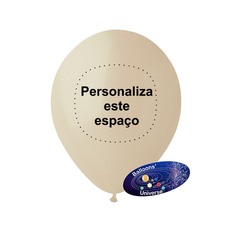 Balão 26cm Creme Personalizado a 1 cor em 1 Lado