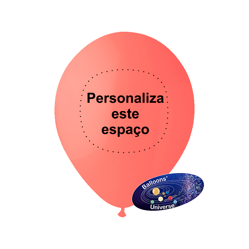 Globo 26cm Coral Personalizado en 1 color en 1 Lado