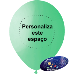 Globo 26cm Verde Menta Personalizado en 1 color en 1 Lado