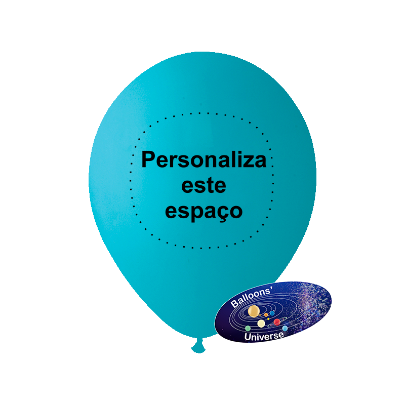 Globo 26cm Turquesa Personalizado en 1 color en 1 Lado