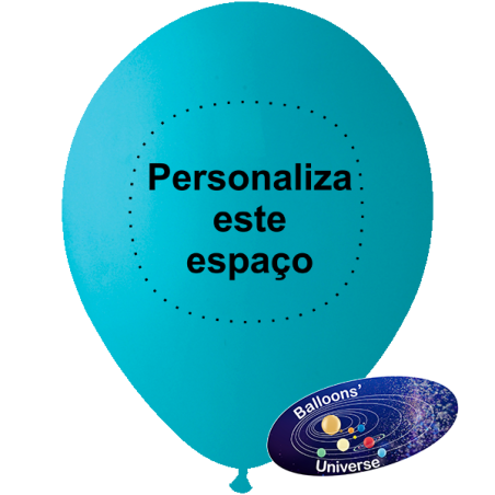Balão 26cm Turquesa Personalizado a 1 cor em 1 Lado