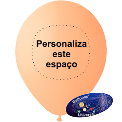 Globo 26cm Melocotón Personalizado en 1 color en 1 Lado