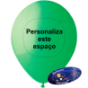 Globo 26cm Verde Personalizado en 1 color por 1 Lado