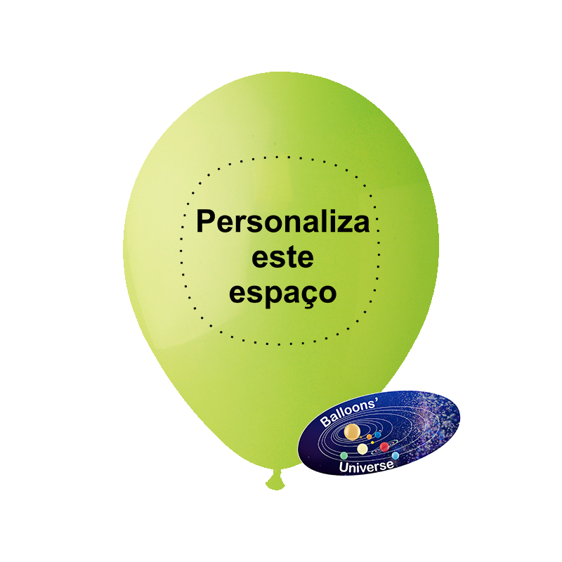 26cm Lime Green Balloon Custom Print 1 color on 1 side