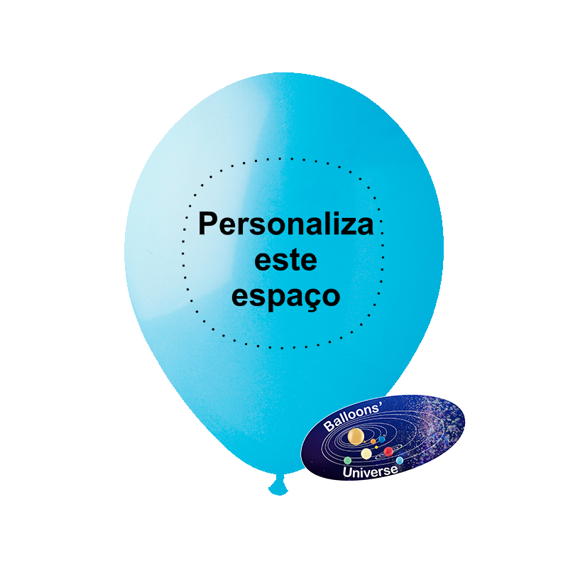 Balão 26cm Azul Céu Personalizado a 1 cor em 1 Lado