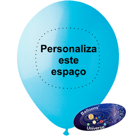 Balão 26cm Azul Céu Personalizado a 1 cor em 1 Lado