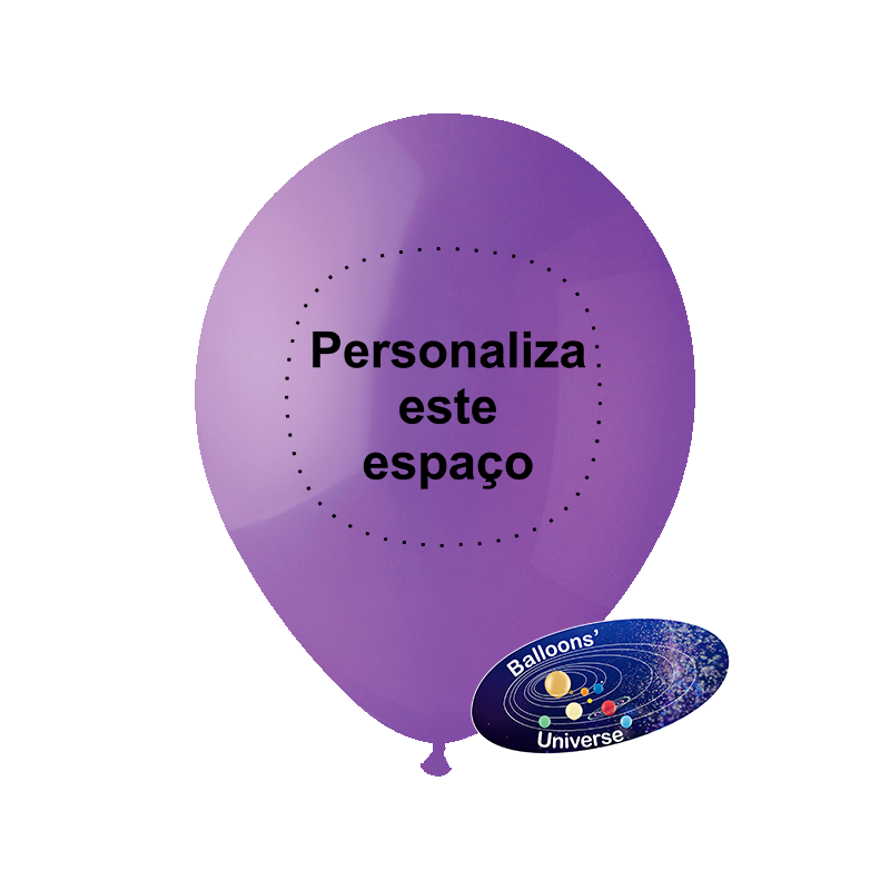 Globo 26cm Púrpura Personalizado en 1 color en 1 Lado