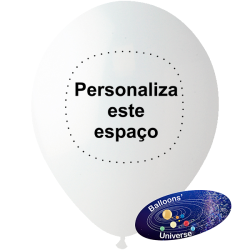 Balão 26cm Branco Personalizado a 1 cor em 1 Lado