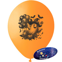 Globo de Látex Naranja de 12'' Halloween – Fantasma Divertido con Globos (Edición Temática)